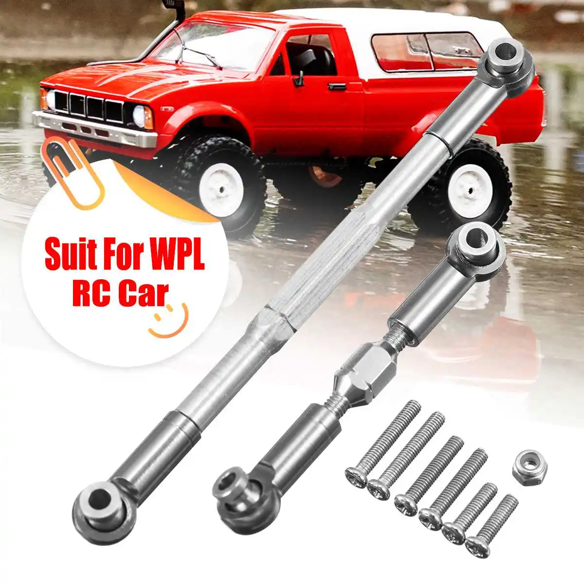 

Brand 100% Upgrade Spare Part Metal Servo Pull Rod Set For WPL B1 B16 B24 C14 C24 RC Car Boddy Accessories Replacement Parts