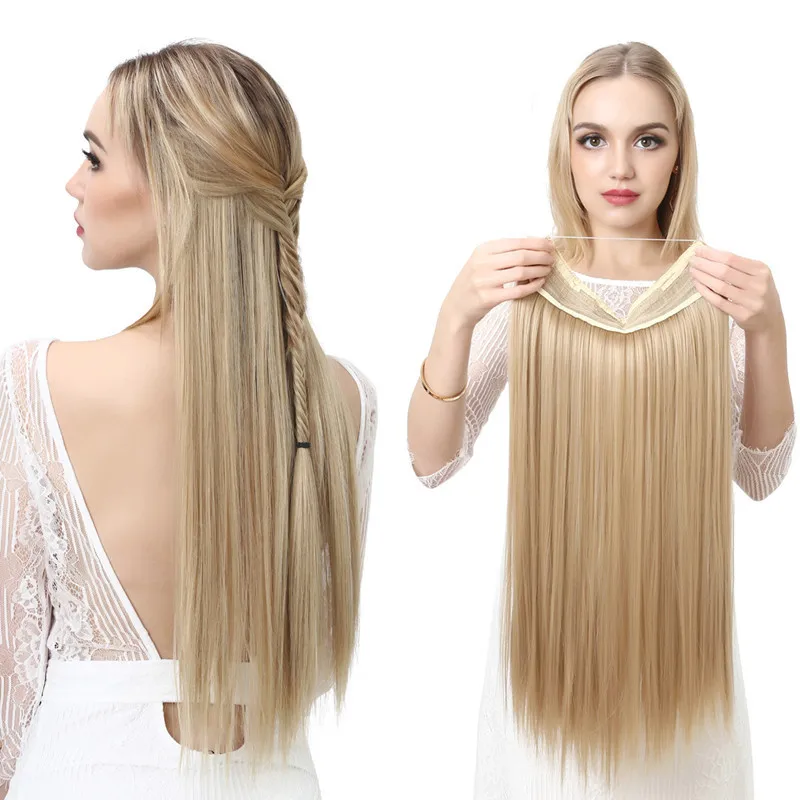 Synthetic 14" 16" 18" 22" Ombre Straight Wire Halo Hair Extension Fish