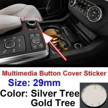 1 pièces 29mm Arbre de Multimédia de Voiture Couvercle De Bouton Autocollant Pour Mercedes Benz AMG GLC GLE CLA GLA W205 W211 W213 Accessoires Intérieurs De Voiture