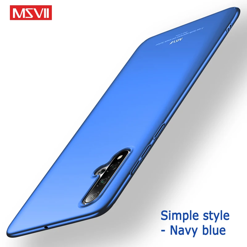 Nova 5 Чехол MSVII тонкий матовый чехол для huawei Nova 5i Pro Чехол Nova 5 Pro Жесткий PC Coque для huawei Nova 5T 5Z Nova5 чехол для телефона s - Цвет: Simple navy blue