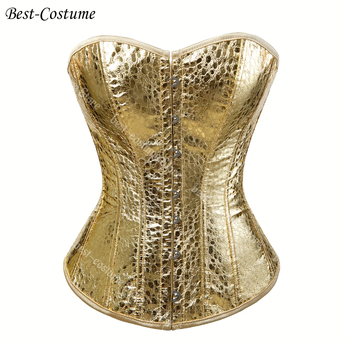

Silver Corset Top for Women Burlesque Faux Leather Overbust Corset Plus Size Gold Satin Corset Party Night Club