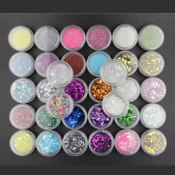 

34 Colors Resin Pigment Mica Powder Glitters Sequains Nail Art Jewelry Making