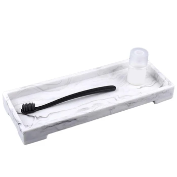 

Bathroom Tray, Marble Pattern Sink Tray,Resin Vanity Tray for Vanity Essentials Soap Towel Toothbrush Toothpaste or Other Toilet