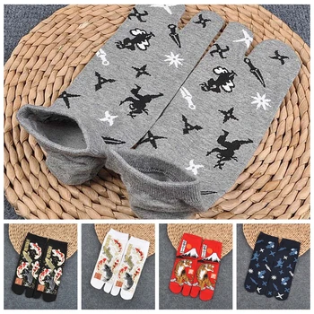 

1pair Multicolor Adult Short Socks Women Split Toe Sandal Middle Short Geta Kimono Flip Flop Socks ZXY9889
