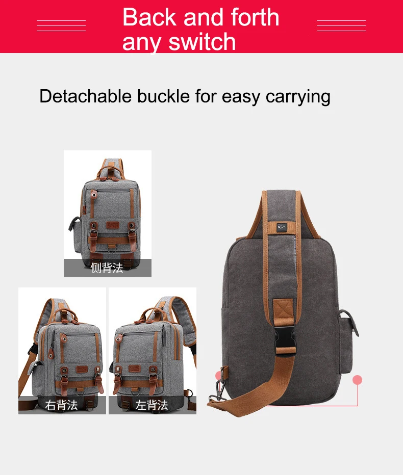 CoolBell New Men's Diagonal Package Bag Crossbody For Tablet 10.1" tablet Case For Ipad 9.7" Chest Pack Shoulder Messenger Bag