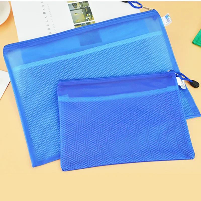 

Double Layer A4 Zippered File Bag Portfolio Plastic Waterproof Dull Polish Students Test Paper File Bag Storage Office Supplies