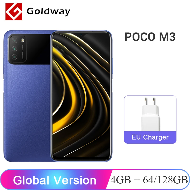 Versión Global POCO M3 4GB 64GB / 128GB Smartphone Snapdragon 662 Octa Core 48MP Triple Cámara 6,53 FHD+ DotDisplay 6000mAh batería