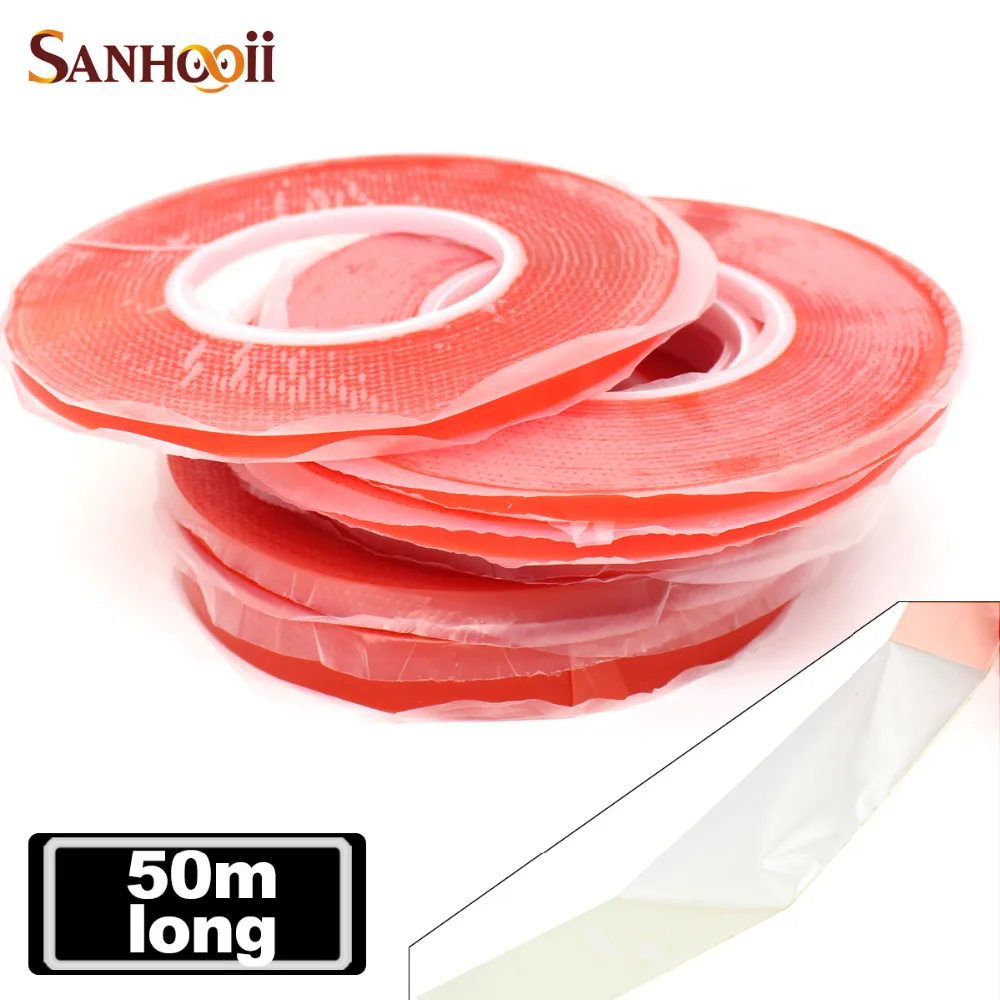 

50M 0.2mm For Phone LCD Screen Auto Car Heat Resistant Double Sided Sticker Clear PET Acrylic Adhesive Tape Gadgets ZM56