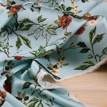 Шелковые Сатиновые Ткани с принтом садовых цветов, шелк тутового шелкопряда tissus со стрейч, сделай сам, материал для шитья, женская одежда