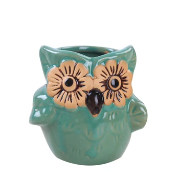 

'The Best' Cute Owl Shaped Succulent Flower Pot Mini Ceramic Flower Pot Succulent Planter 889