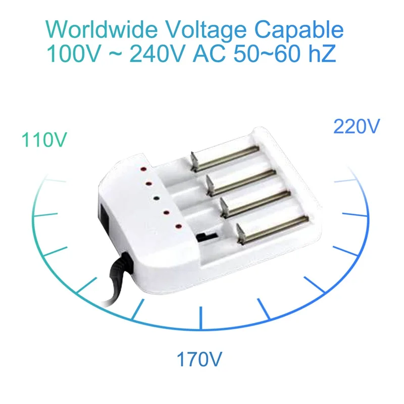 New 4 Slots Battery Charger Smart Intelligent Batteries Post Battery Charger