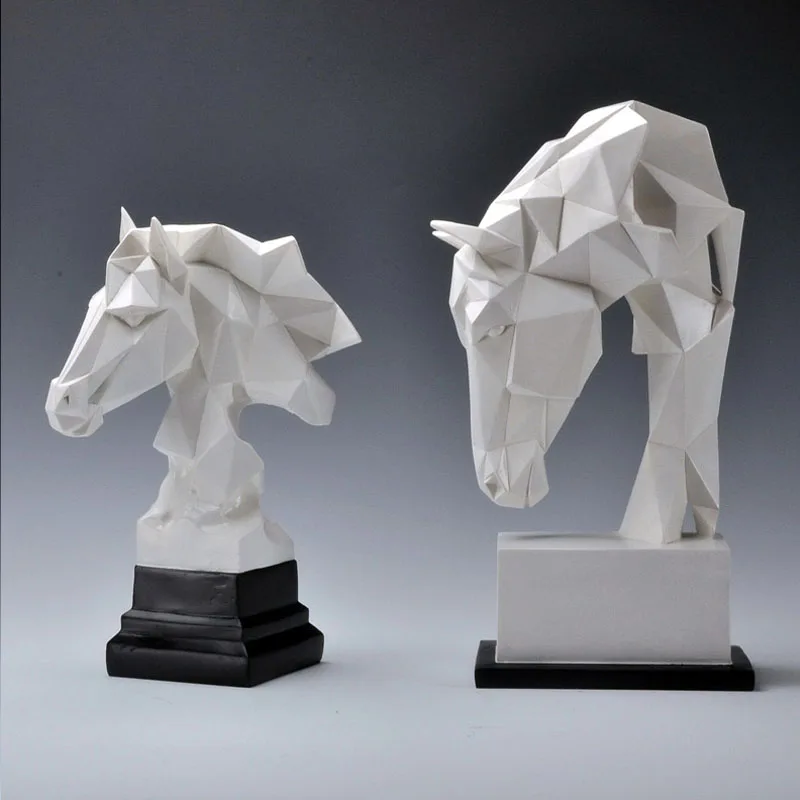 Stongwell Nordic Origami Horse Abstract Sculpture Modern Simplicity Resin Geometric Animal Crafts Home Decoration Ornaments Gift Stongwell Nordic Origami Horse Abstract Sculpture Modern Simplicity Resin Geometric Animal Crafts Home Decoration Ornaments Gift