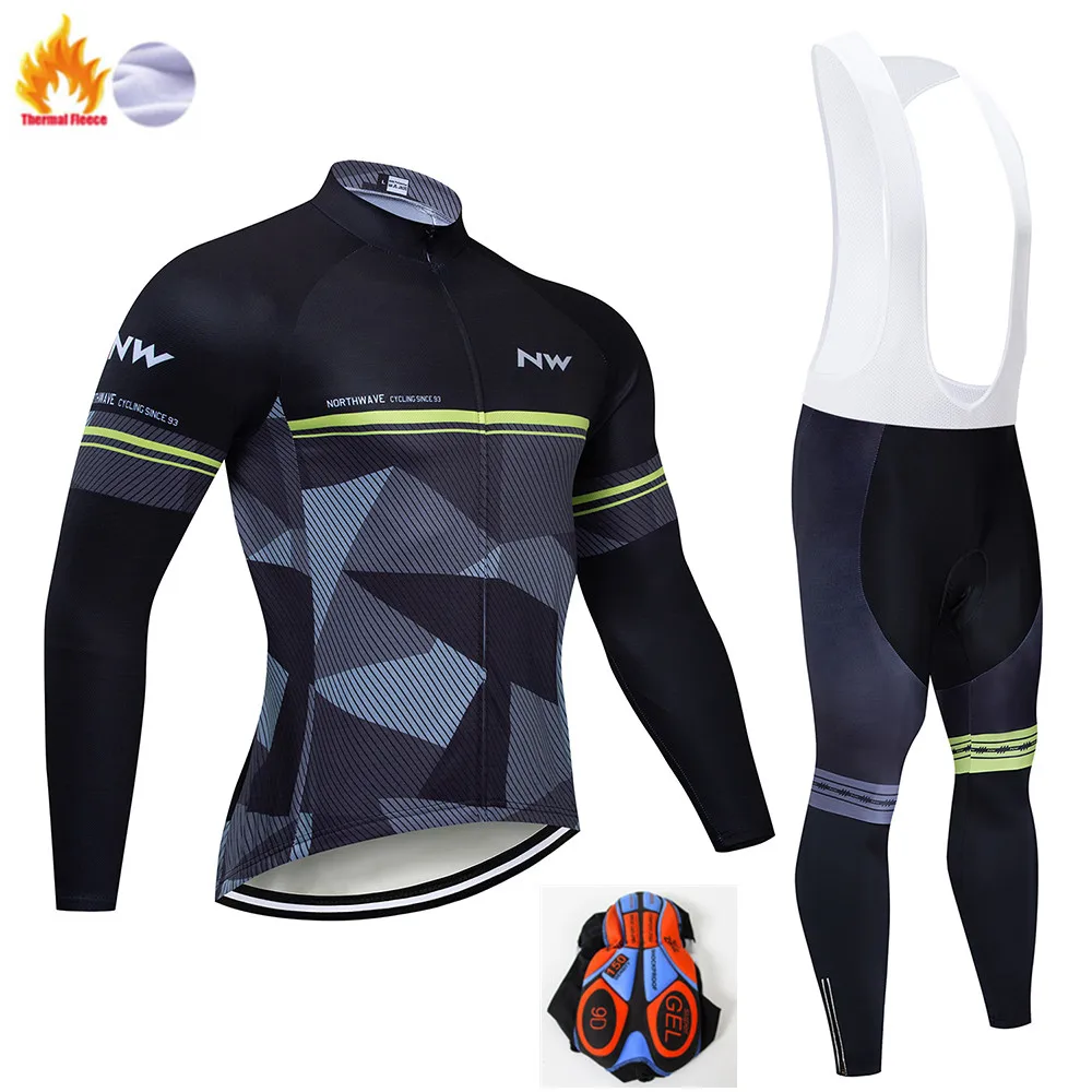 Pro Team Зимняя Теплая Флисовая велосипедная одежда для мужчин с длинным рукавом Джерси костюм для прогулок верховой езды на велосипеде MTB Одежда комбинезон комплект - Цвет: Winter Cycling Suit