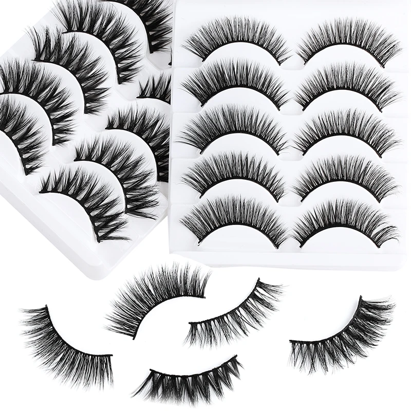 5 пар роскошных норковых волос накладные ресницы толстые завитые сплошные полосы ресницы наращивание ресниц Модные женские глаза натуральный макияж