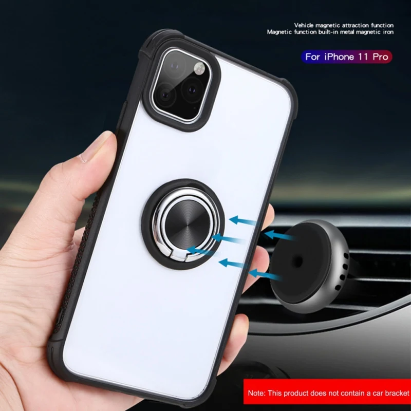 Мягкий Силиконовый ТПУ чехол для телефона с кольцом для IPhone 11 Pro