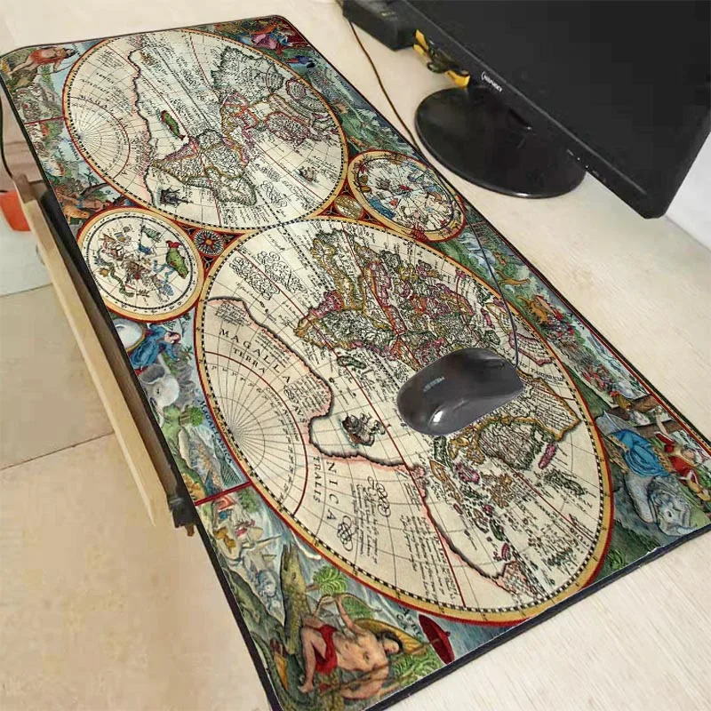 

XGZ Gaming Large Locking Edge Mouse Pad Gamer Big Mouse Mat Computer Mousepad Rubber World Map Mause Pad Game Keyboard Desk Mat
