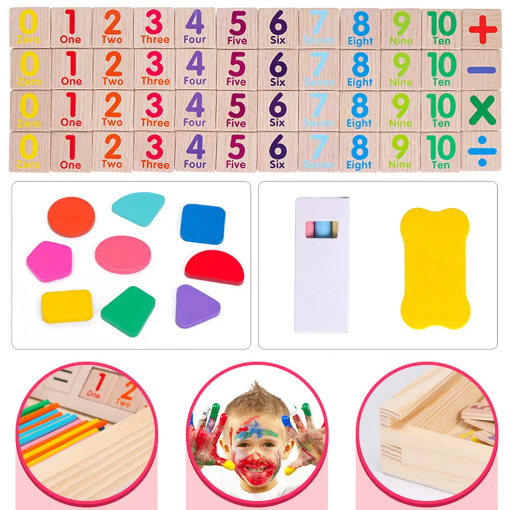 

Puzzle Explosion Models Wooden Drawing Board Toys Children Multi-function Digital Computing Learning Box Kindergarten Building