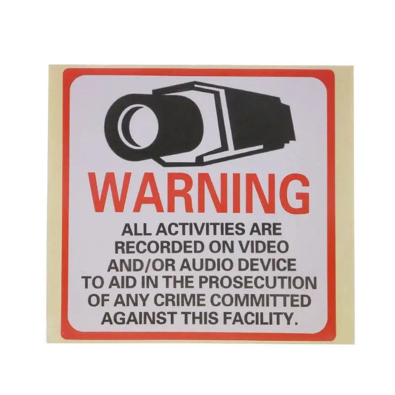 8 шт Предупреждение наклейки безопасности камеры при использовании самоклеящийся этикетка безопасности знаки наклейка