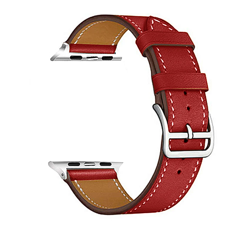 Eastar Высокое качество кожаный ремешок для наручных часов Apple Watch, версии Series4 3, 2, 1, спортивный браслет, 42 мм, 38 мм, ремешок для наручных часов iwatch, 5 полос 40 мм 44 мм - Цвет ремешка: Красный