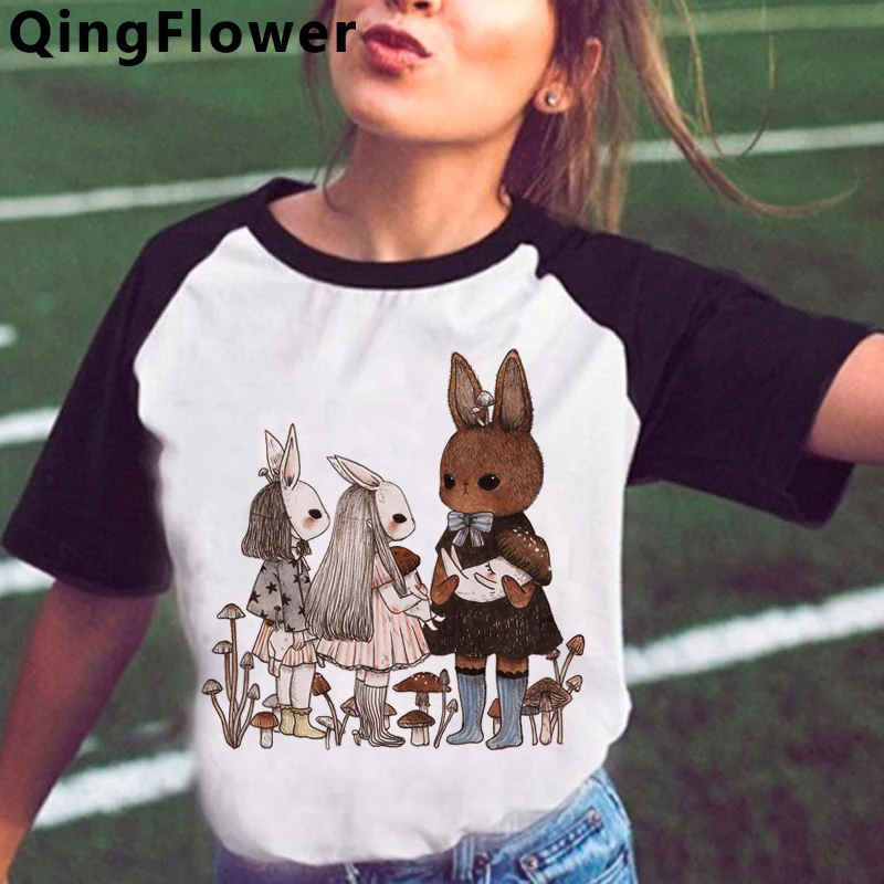 Kawaii футболка с изображением гриба Летний Топ для женщин рисунком повседневные