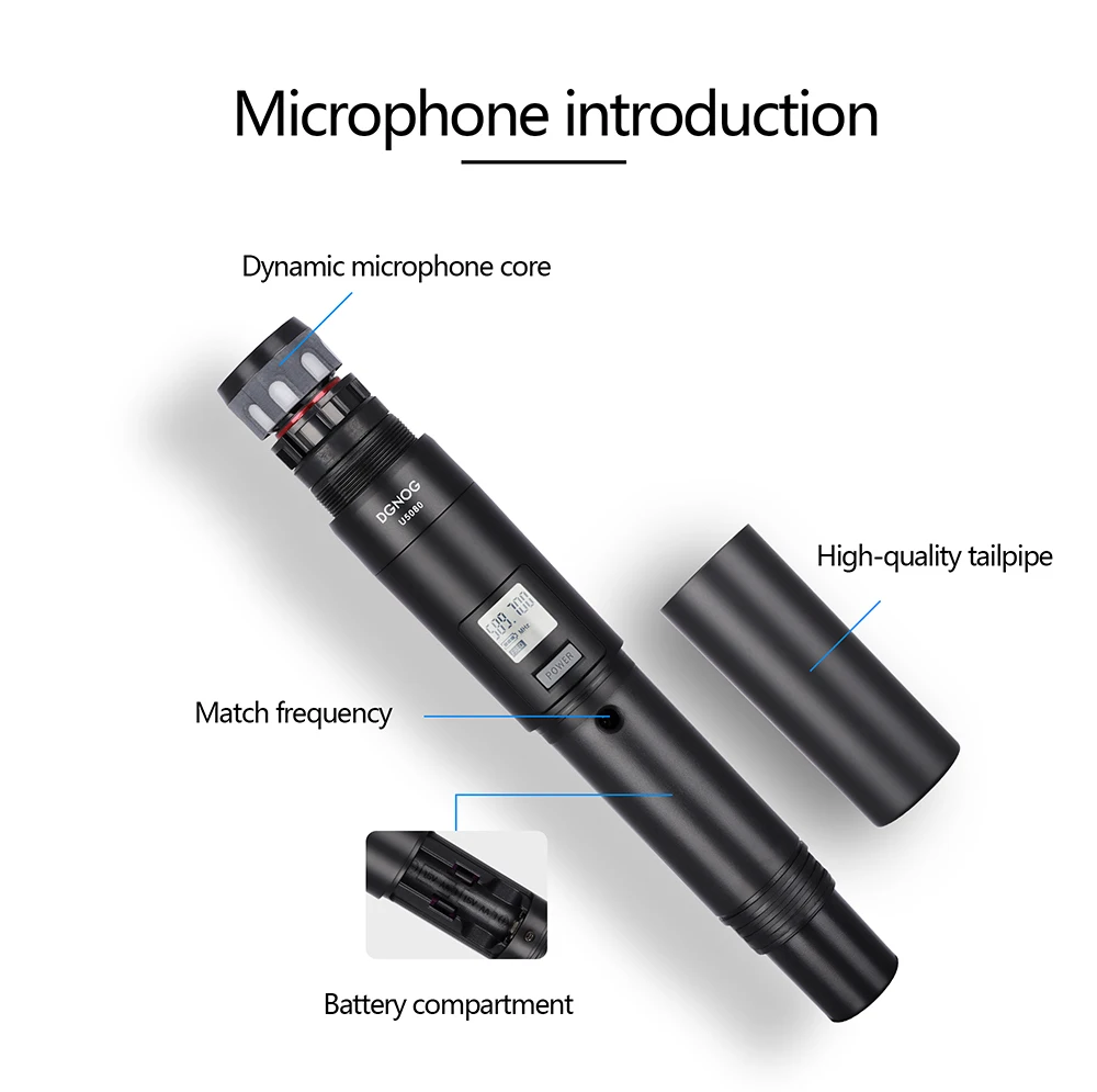 best usb microphone DGNOG  U5080  2 Channels Professional Dual Wireless System UHF Handheld Microphone for Family Karaoke Mini Concert Friends Party usb microphone