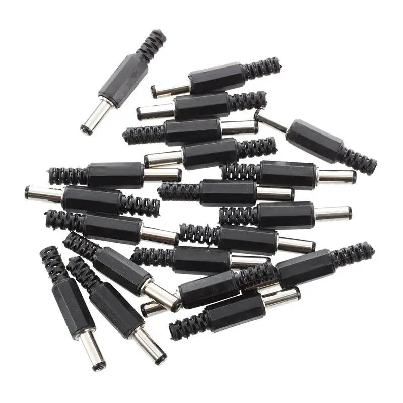 Promotion! 20 Pcs Black 2.5mm x 5.5mm DC Power Male Plug Jack Adapter | Обустройство дома