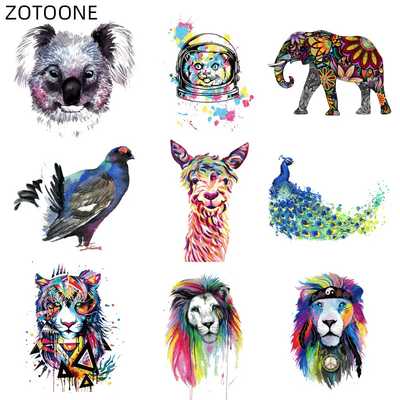 Железная нашивка ZOTOONE для одежды цветные нашивки в виде животных мультяшная со