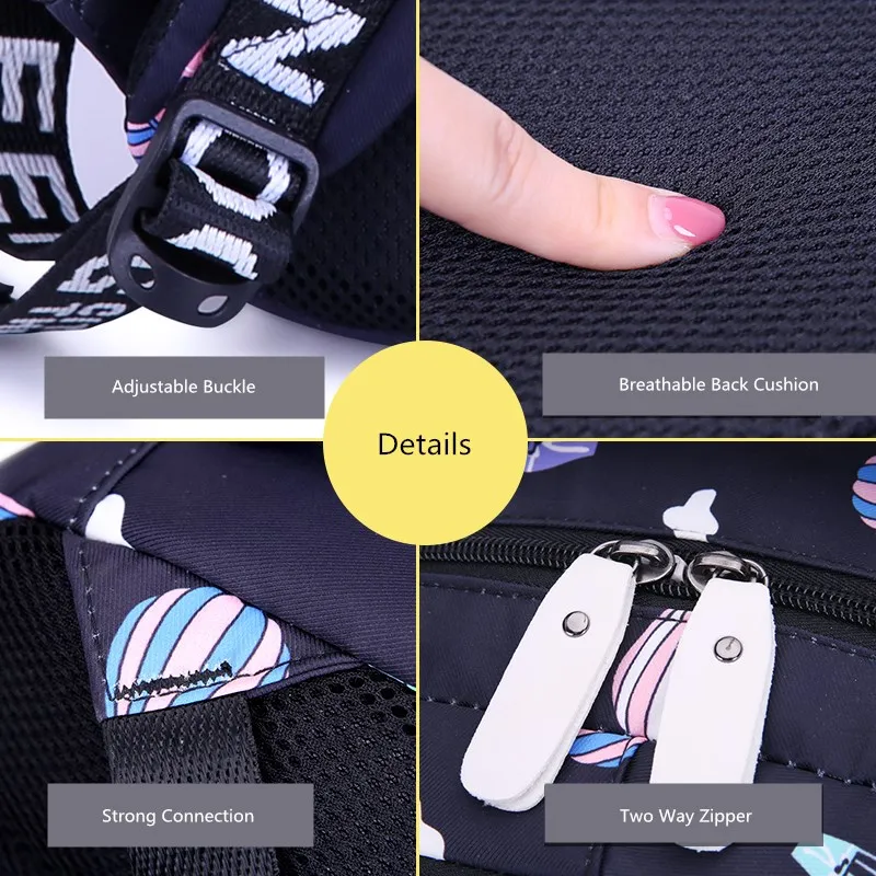 Fengdong cute backpack waterprof nylon school backpack for children school bags for girls child bookbag female flower backpack 4
