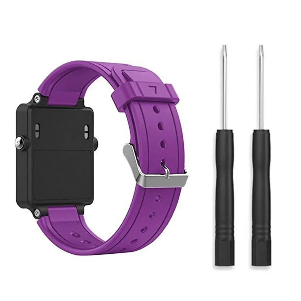 Для Garmin Vivoactive ацетат Смарт-часы силиконовый ремешок для наручных часов с инструментом Портативный прочный ремешок для часов - Цвет: Розовое золото