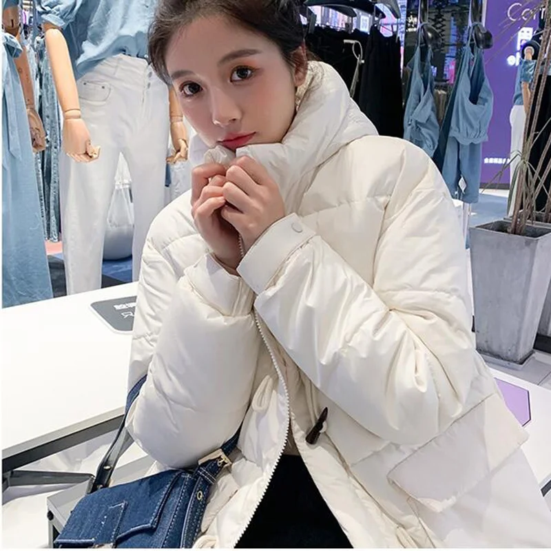 

New 2020 Autumn Winter Women Jackets Quilted Puffer Parkas High-Quality Hooded Warm Solid Oversize Short Coat CL550