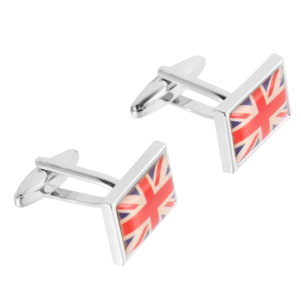 Super Union Jack Flag Cuff Links Great Britain GB UK Cufflinks Tie Clips