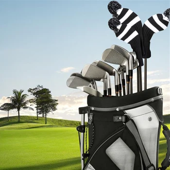 

3Pcs Wool Knit Golf Clubs Cover Set Driver Fairway Wood Headcovers Covers Hot Outdoor Sports