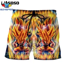 SONSPEE мужские шорты с 3d принтом японского аниме DBZ Dragon Ball Z Son Goku Kakarotto, пляжные повседневные шорты, пляжные шорты D02