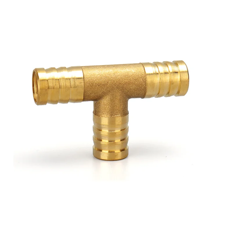4mm 5mm 6mm 8mm 10mm 19mm T way T-Shape Brass Barb Pipe  Hose Fitting 3 way connector For hose copper Pagoda Water Tube Fittings