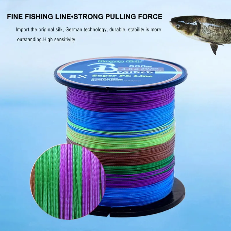 

New 8 Strands Strong Pe Fishing Line 500m Strong Abrasion Resistance Multifilament Fishing Line Pesca Size 0.8-8 Fishing Line