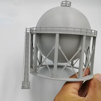 

1:150 N Scale Industrial Sand Table Model Natural Gas Spherical Tank Physical Model Developmental Educational Toy - Silver Grey