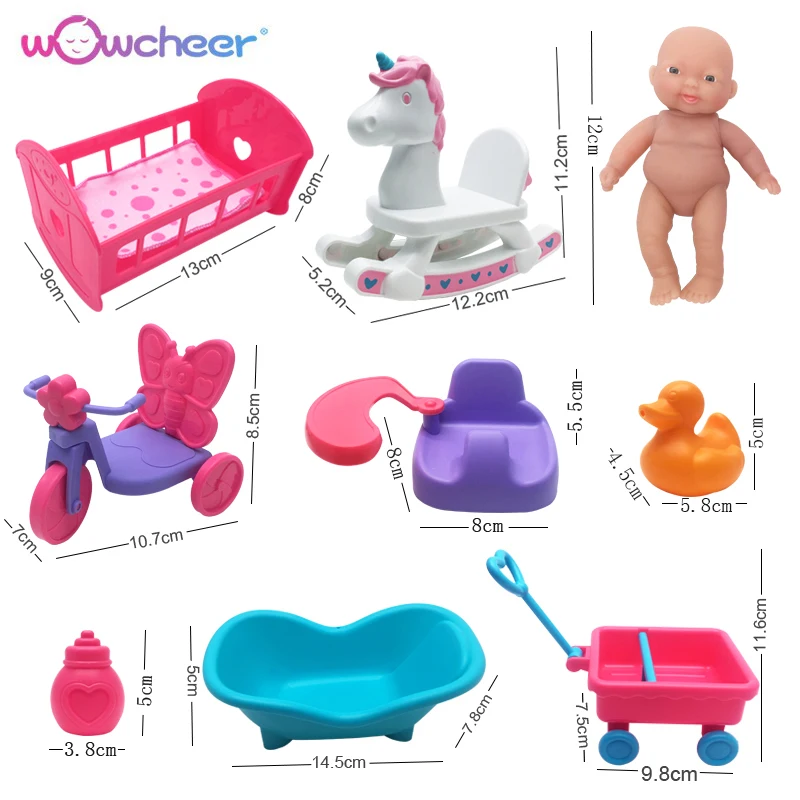 WOWCHEER набор из 6 Мини кукол игровые наборы 12 см Bebes силиконовые куклы Новорожденные