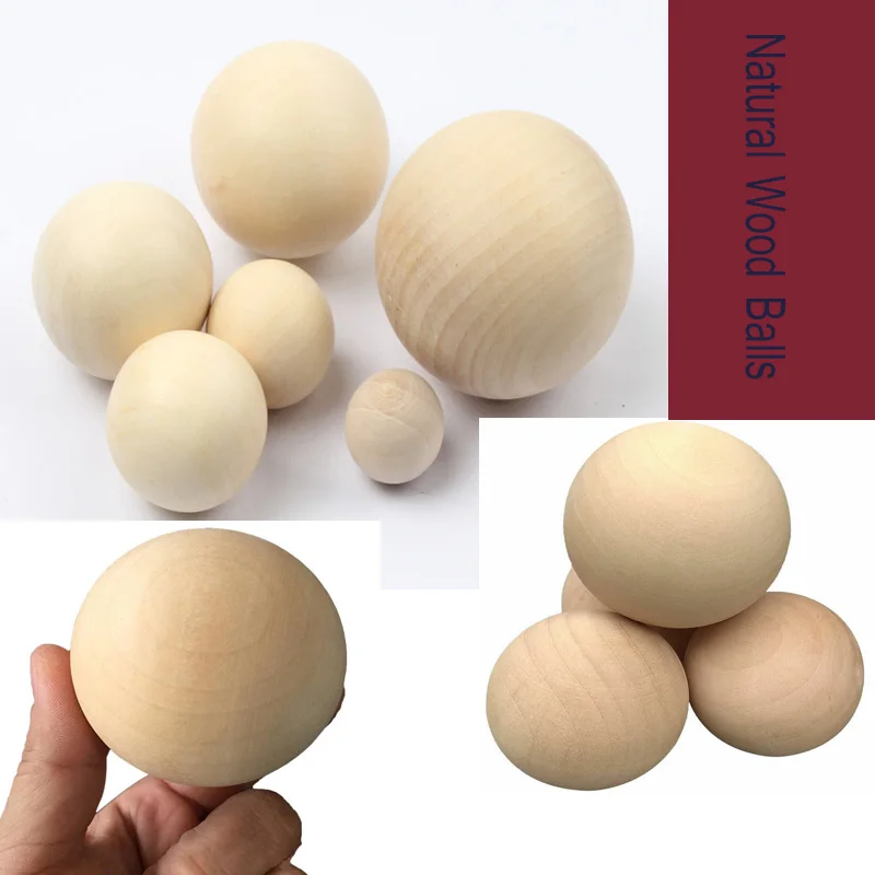 Natural Wooden Craft Wood Balls Sphere 6mm to 90mm Diameter Craft Supplies