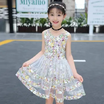 

2020 children's dress spring new June 1 children's day girl unicorn rainbow dress instead of hair