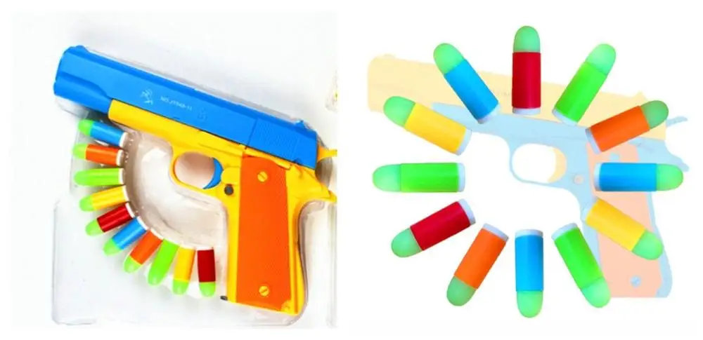 Gun plus 10 bullets 1 шт. классический M1911 игрушечный пистолет детская игрушечная пушка мягкая пуля пистолет пластиковый револьвер Детская уличная забавная игра игрушка Стрелялка - Цвет: Gun plus 10 bullets