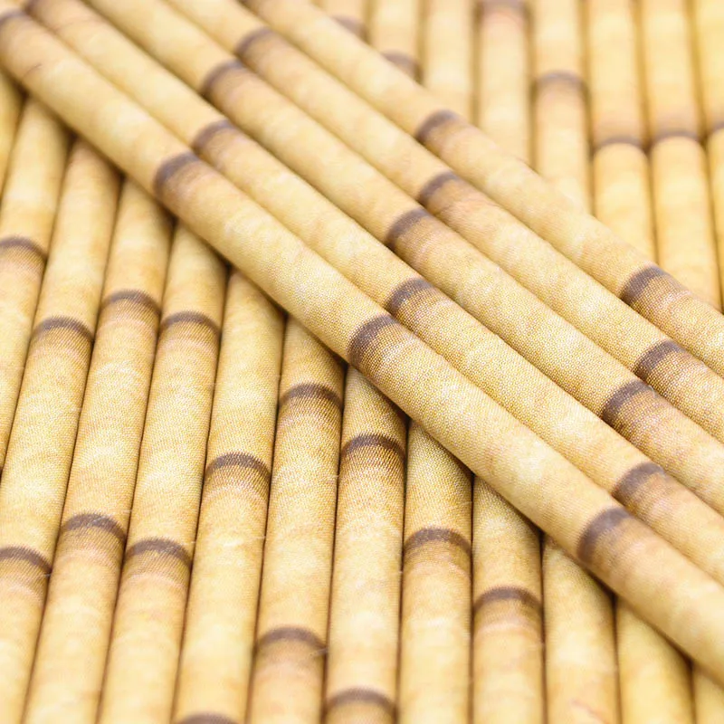 25Pcs Creative Drinking Straw Bamboo Pattern Paper Drinking Straw Decoration Wedding Party Bar Supplies