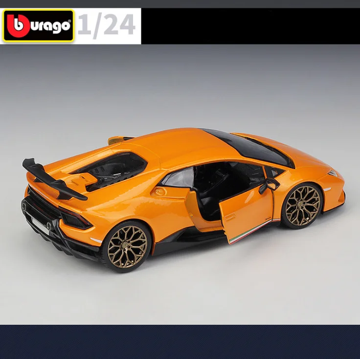 Высокая имитация, Bburago, 1:24, ураган, перформмант, оранжевый, спортивный автомобиль, литой под давлением, модель автомобиля, детские подарки