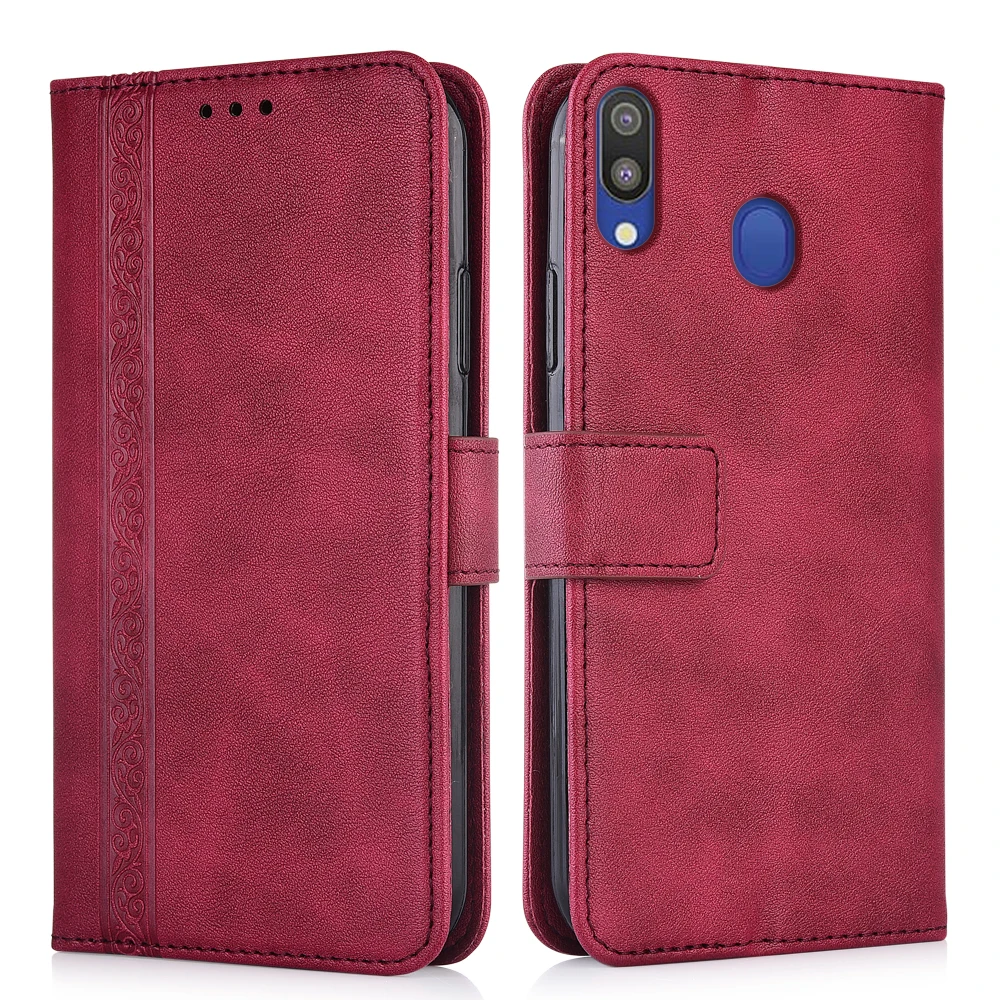Роскошный кожаный чехол-книжка с бумажником чехол для Samsung Galaxy M20 M205 SM-M205F