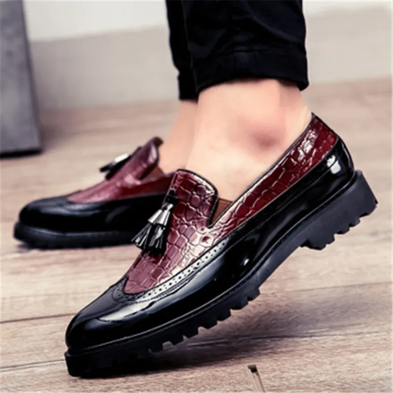 Big size 37-46 High Quality Men Oxfords Shoes Wedding Party Brogue Shoes Men Dress Shoes Genuine Leather Formal Business shoes