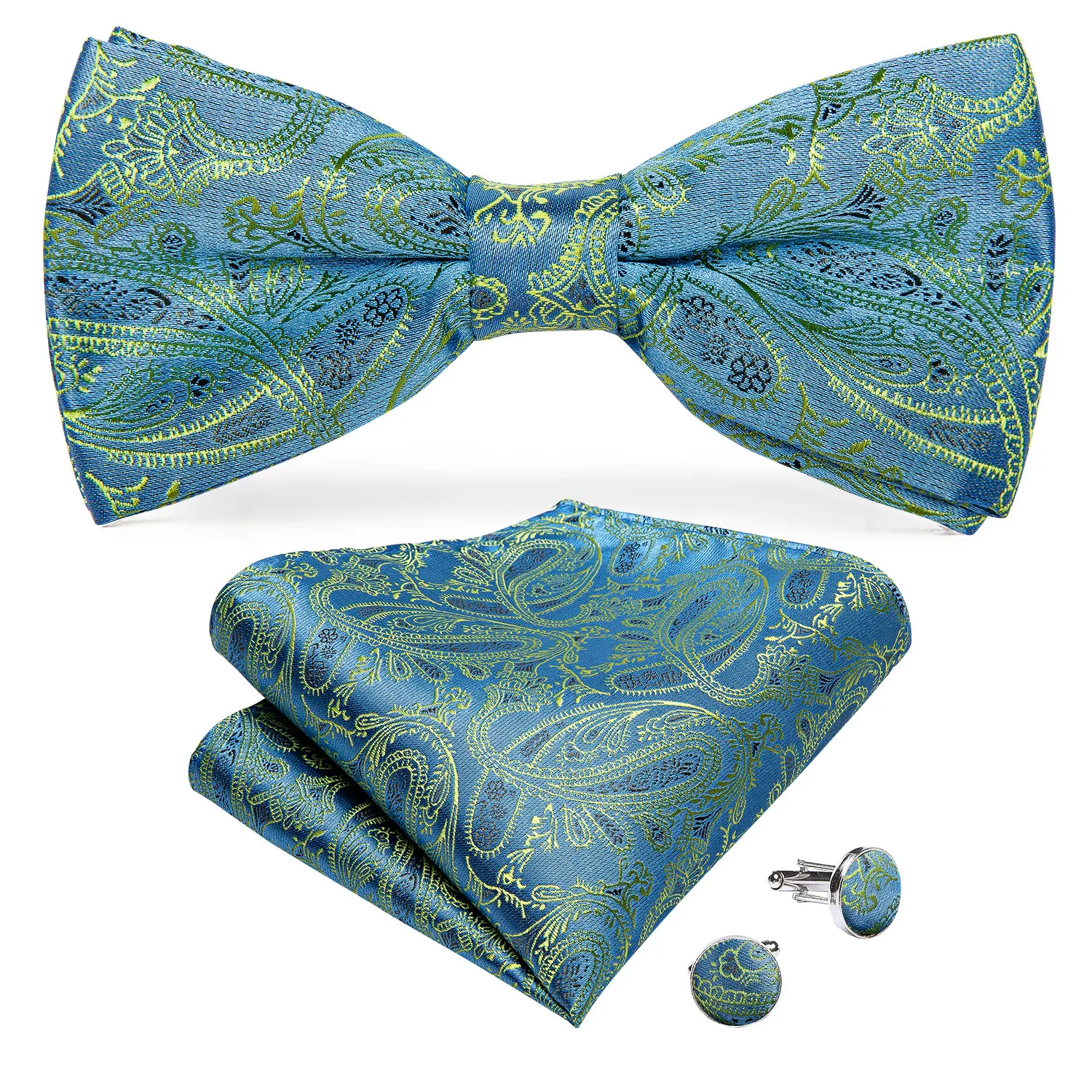 Men's Teal Blue Paisley Fashion Wedding Men Silk Waistcoat Vest Bowties Hanky Cufflink Cravat Set for Suit Tuxedo DiBanGu MJ-114 Men's Teal Blue Paisley Fashion Wedding Men Silk Waistcoat Vest Bowties Hanky Cufflink Cravat Set for Suit Tuxedo DiBanGu MJ-114