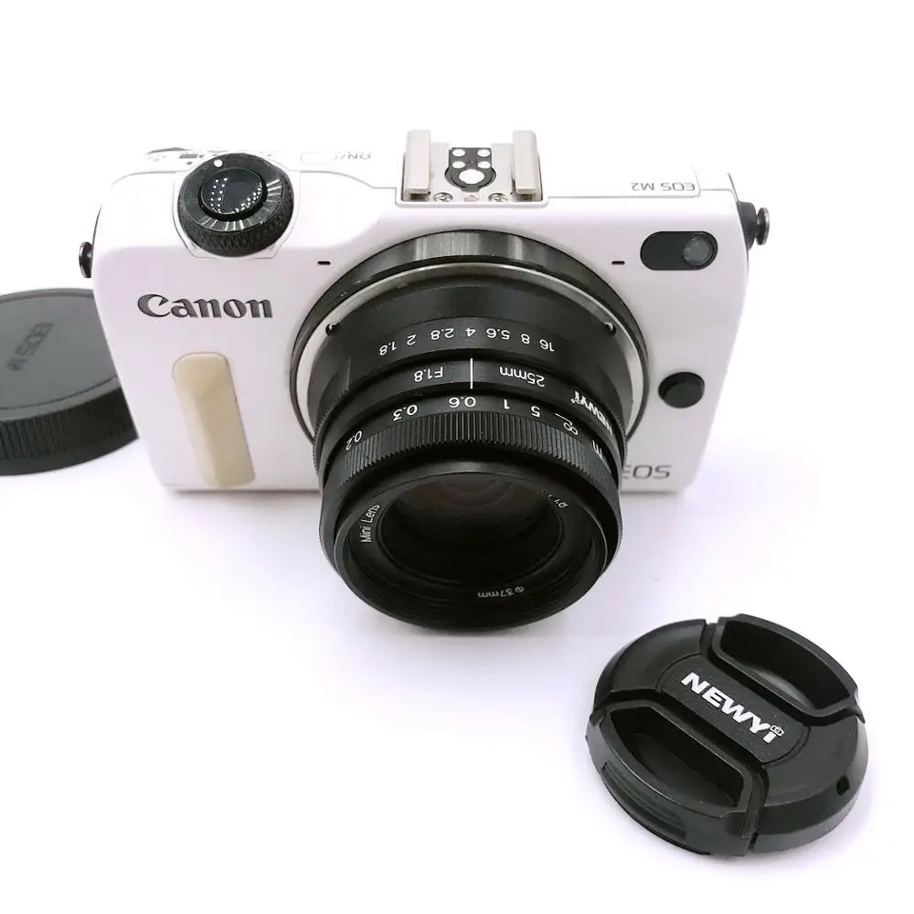 Металлический Мини-объектив Newyi 25 мм F1.8 II для камер Canon EOS M50 M3 SONY Fujifilm FUJI |