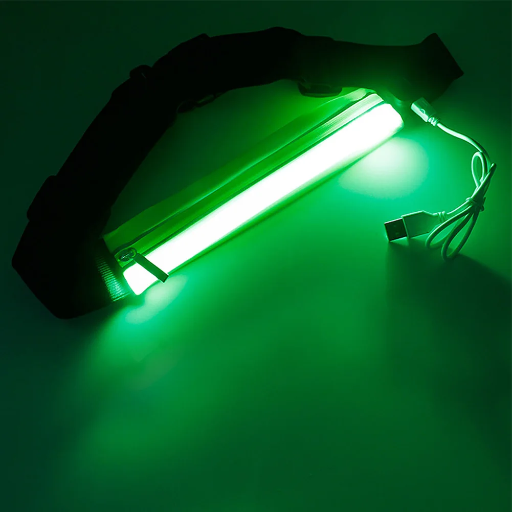 Сумка поясная сумка Повседневная Ночная бег унисекс USB Led водонепроницаемый блеск карманы упражнения