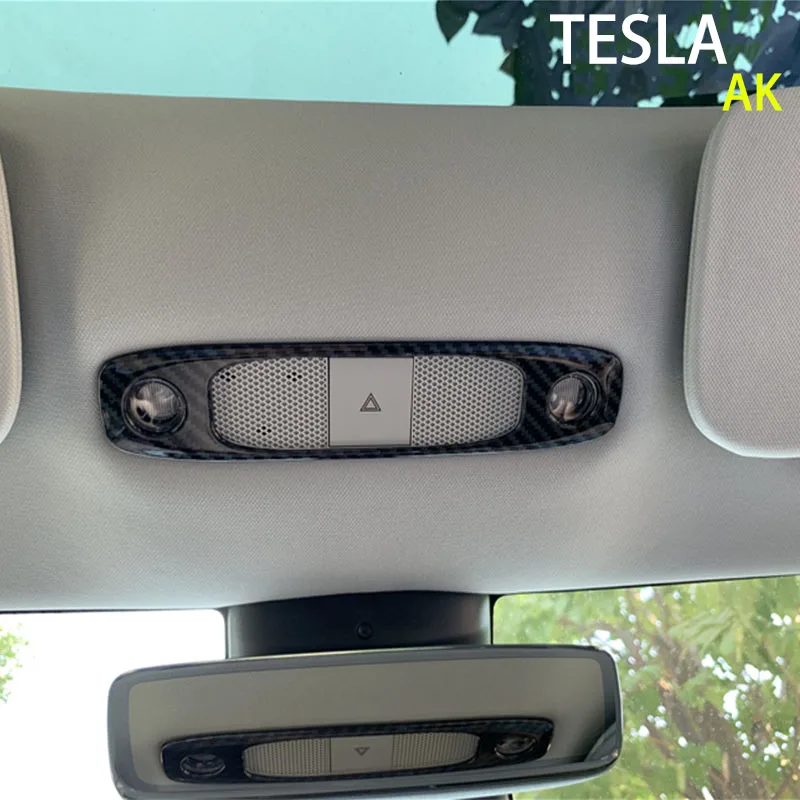 Для Tesla модель 3 лампа для чтения из углеродного волокна патч украшение интерьера Модификация аксессуары декоративный свет внутренний потолок
