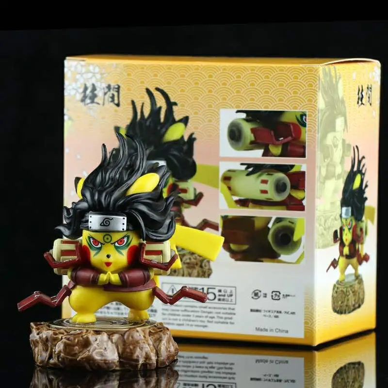 Pokemon Anime Figures Pikachu Senju Hashirama Naruto Shippuden Model Toys Collector Action Figma Kids Doll Pocket Monster Figura