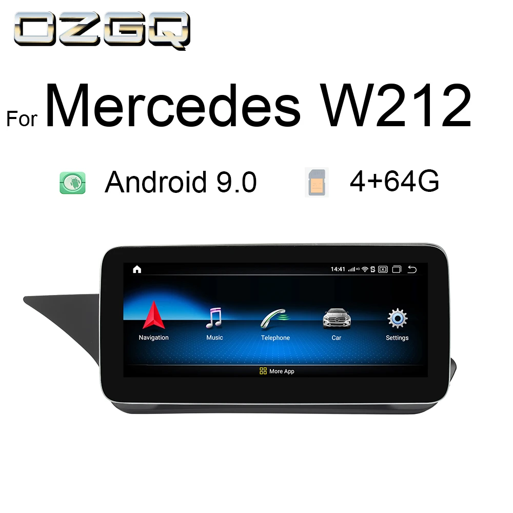 

OZGQ Autoradio Car Stereo For Mercedes Benz E Class W212 Android 9.0 64G 10.25 inch Touch Screen 2011-2015 GPS Navigation Radio